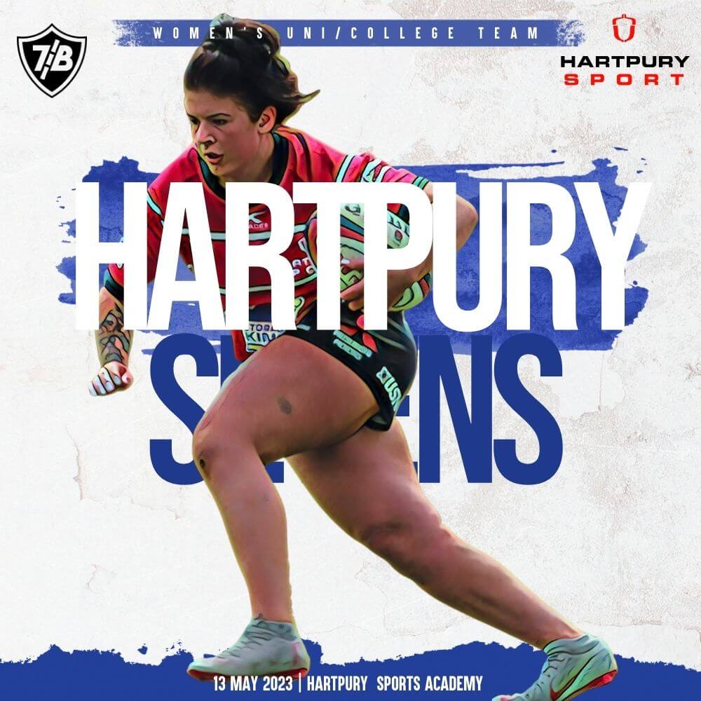 Hartpury Sevens 2023 team ticket for a women's university or college team.