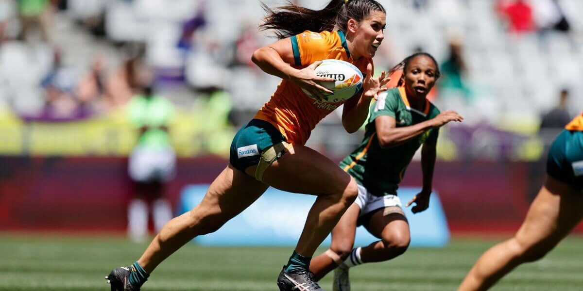 Charlotte Caslick Carrying The Ball For The Wallaroos