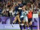 France Players Celebrate The Quarter Final Win Over Argentina On Day Two Of The Paris 2024 Olympic Games At Stade De France On 25 July, 2024 In Paris.
