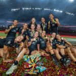 New Zealand defeated Australia 36–7 in the women's Cup Final at the 2026 HSBC SVNS Singapore at National Stadium on February 1, 2026 in Singapore.